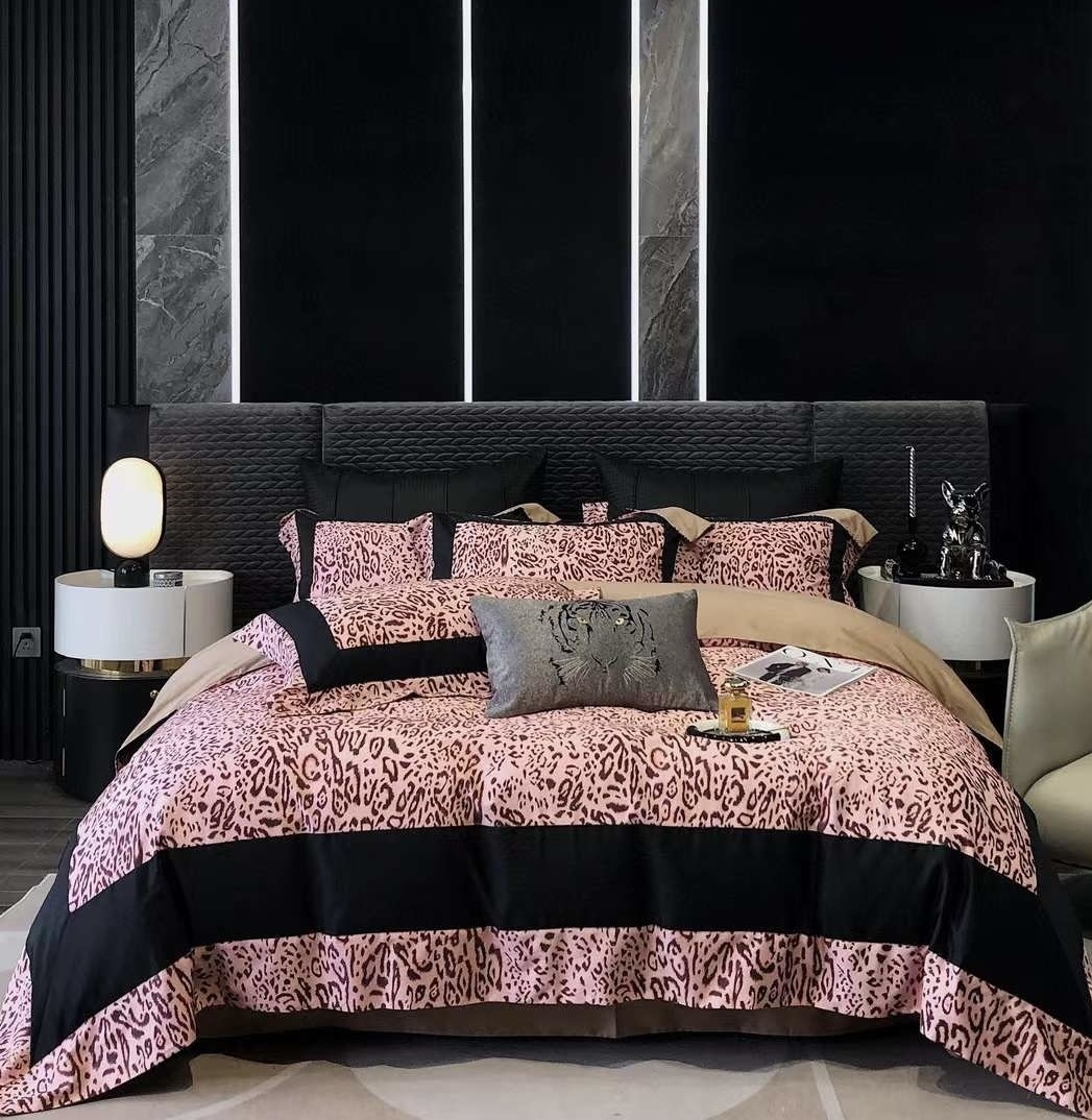 Постельное белье серия LaPerla leopard ткань египетский хлопок цвет розовый